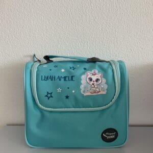 Tonietasche Mint personalisiert mit Name und Katze