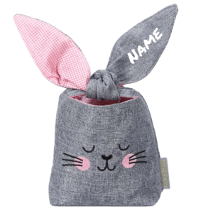 Kinder Osternest Hasebeutel mit Name - rosa