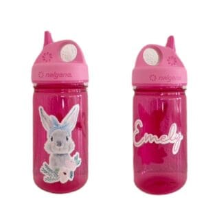 Nalgene Trinkflasche grip'n'gulp pink personalisiert und mit dem Motiv Hase