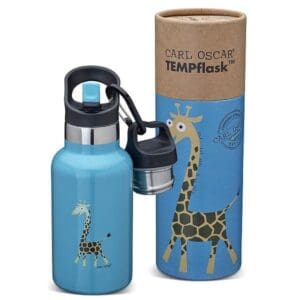 Carl Oscar TEMPflask Blau Kinder Thermosflasche mit Giraffe