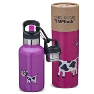 Carl Oscar TEMPflask Pink Kinder Thermosflasche mit Kuh