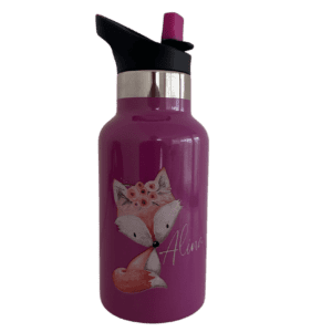 Kinder Thermosflasche Pink Carl Oscar TEMPflask 350ml mit Fuchs und Name