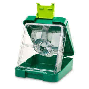 Schmatzt grüne lunchbox offen mit Inlay aufgestellt