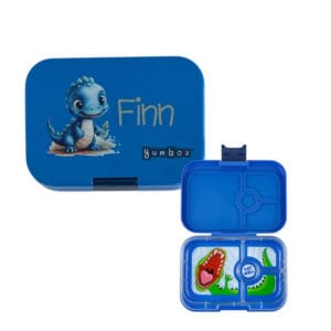Yumbox Panino Blau mit Dino und Name für einen Jungen