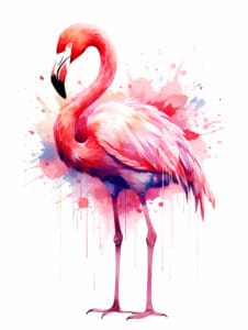 Flamingo Aquarell 3