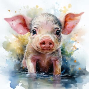 Schwein Aquarell 1