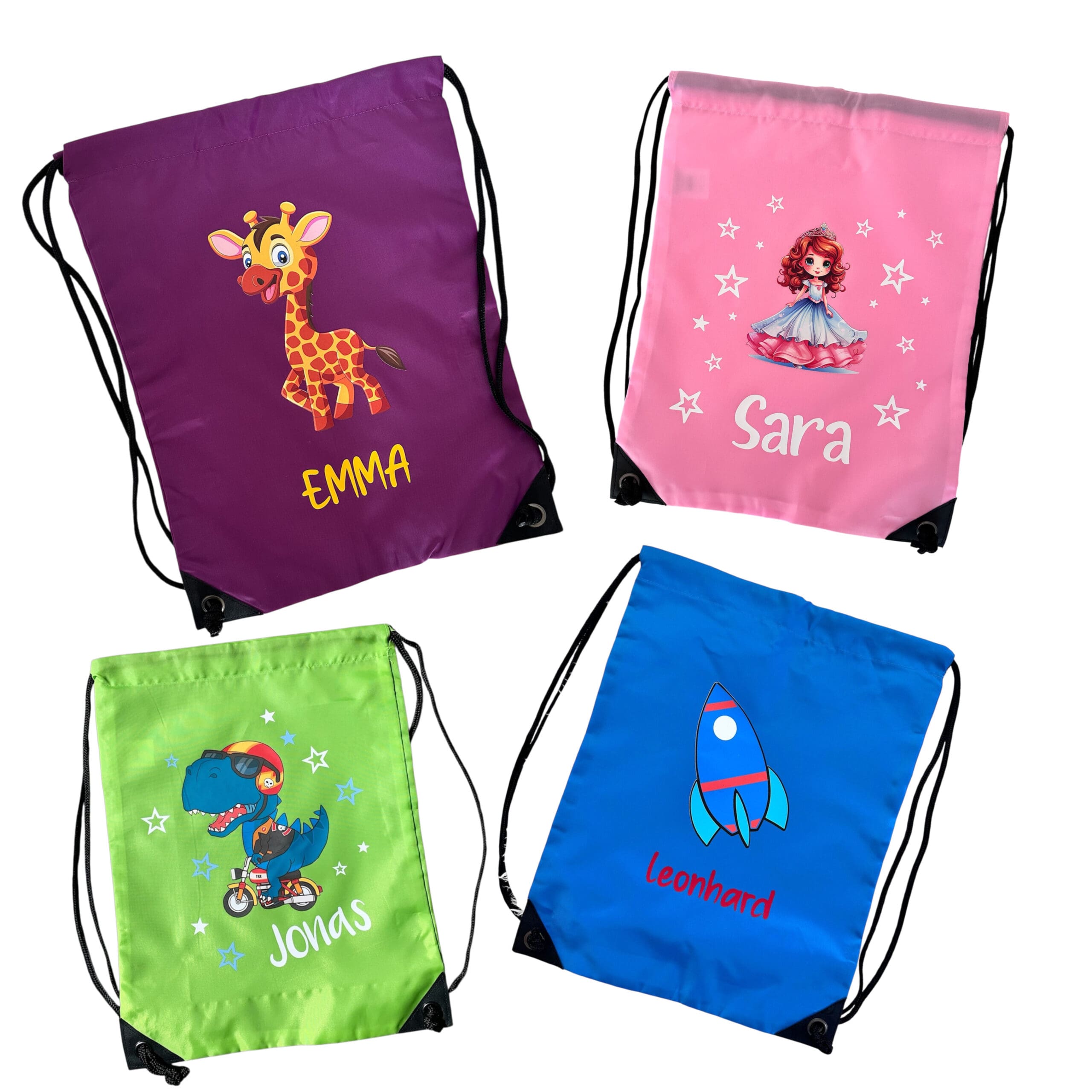 turnbeutel-rosa-blau-violett-und-gruen-mit-motiven-und-personalisiert-mit-wunschname-ideal-fuer-den-sport-oder-die-freizeit.jpg Turnbeutel rosa, blau, violett und Grün mit Motiven und personalisiert mit Wunschname