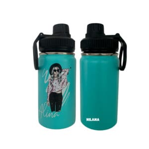 Kindertrinkflasche Thermosflasche Mint 400ml mit Girl – personalisiert mit Namen – auslaufsicher, isoliert