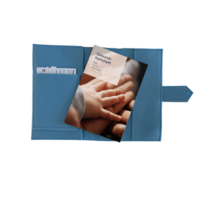 Gesundheitshefthülle aus Filz in Hellblau, schützt das Gesundheitsheft stilvoll, ideal als Geschenk zur Geburt oder Taufe