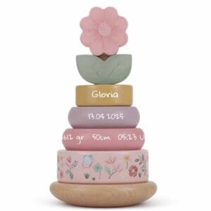 Holz Stapelturm personalisiert Kinder Fairy Garden mit Name aus Holzspielzeug