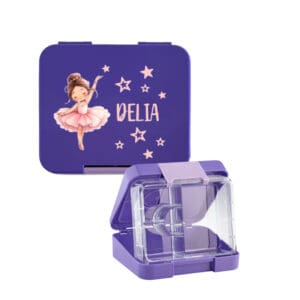 Lunchbox Mädchen personalisiert Ballerina violett