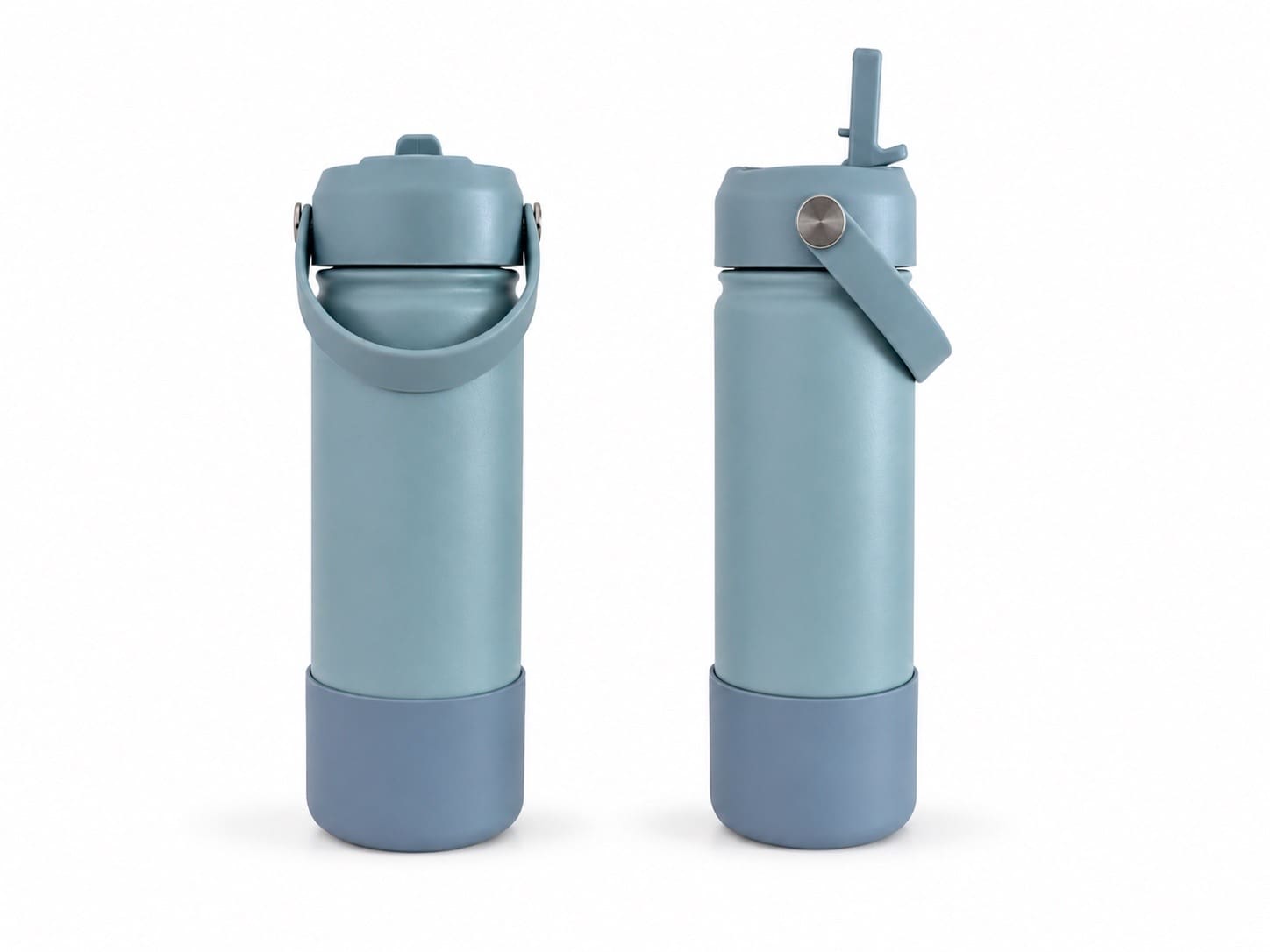 Kinder Thermosflasche Hellblau 500 ml mit Namen