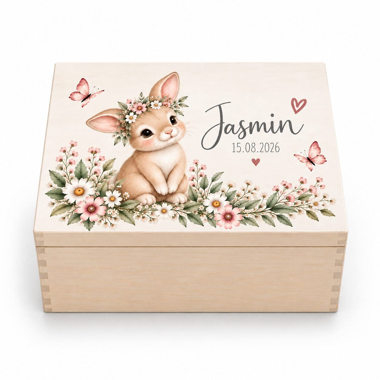 Erinnerungskiste Hase personalisiert – Geschenk zur Geburt